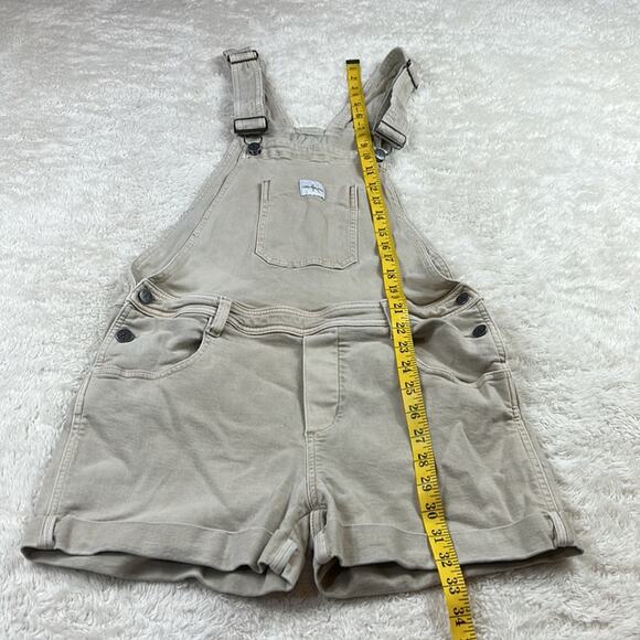 Calvin Klein khaki shortalls denim overall shorts, size small - Picture 5 of 13